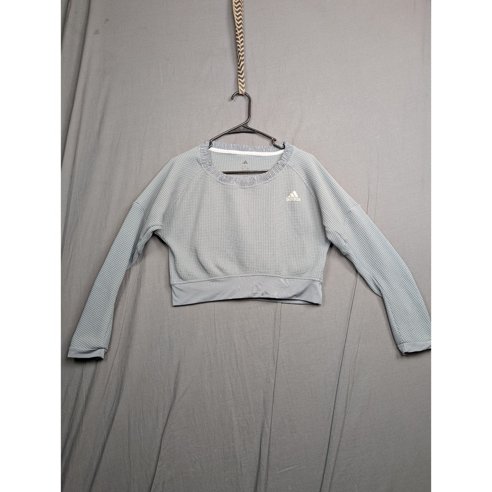 Adidas women's crop sweatshirt size small gray